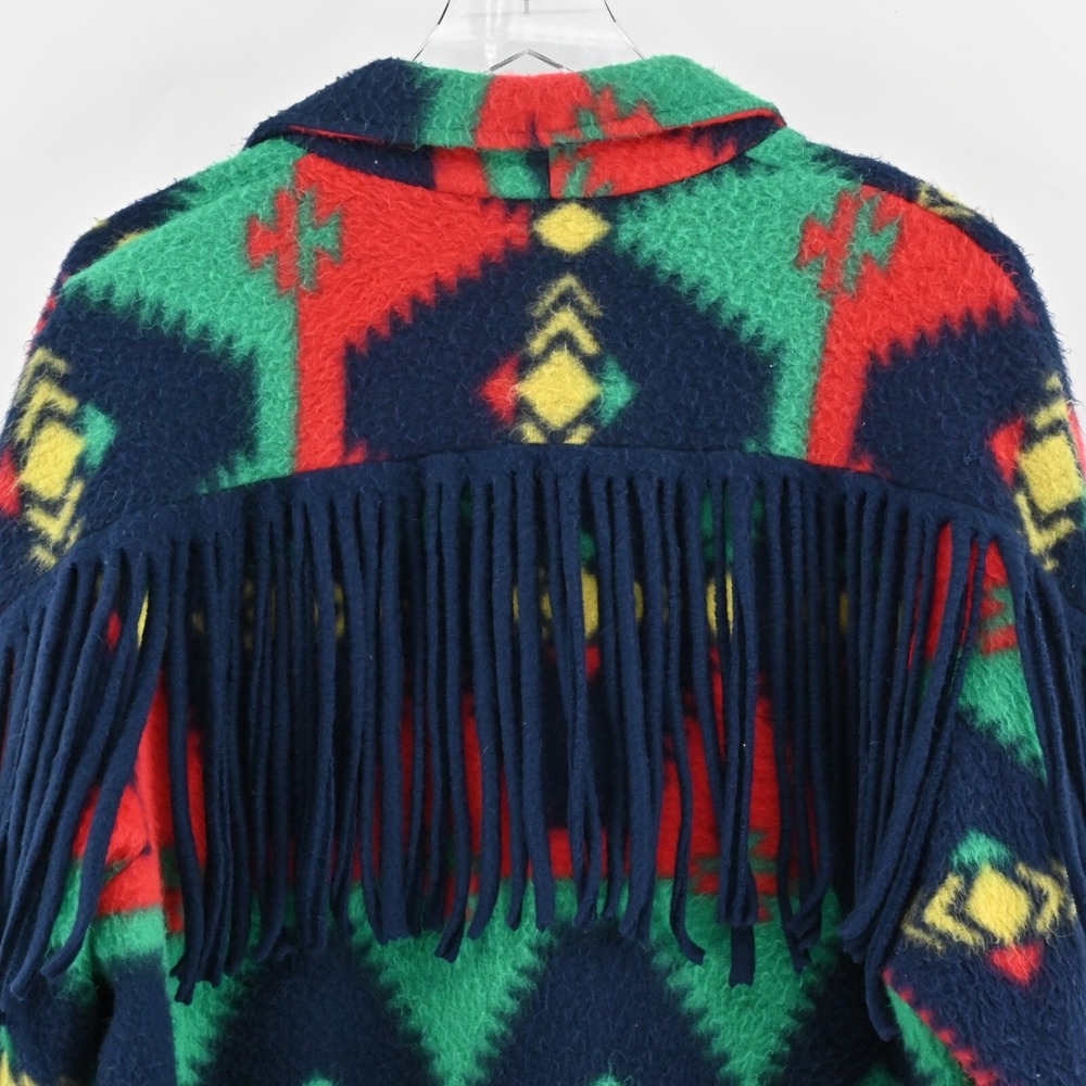 Vtg WESTBOURNE Jacket Womens Size‎ XXL Southwestern Print Fleece Fringe Coatigan - Picture 5 of 12